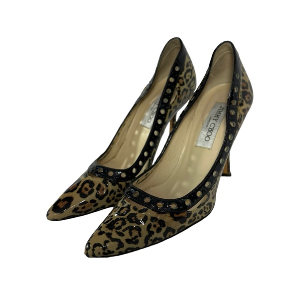 Genuine ladies JIMMY CHOO leopard print patent Erin heels shoes 36 5.5 - Picture 4 of 10